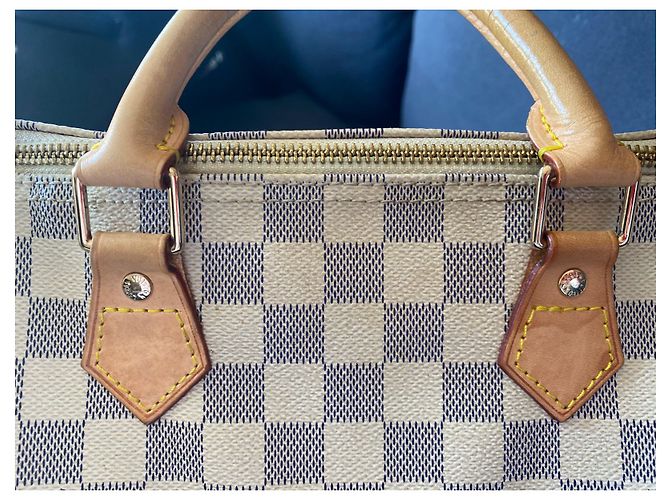 Borsa Louis Vuitton Speedy 30 Damier Azur Blu - vista 4