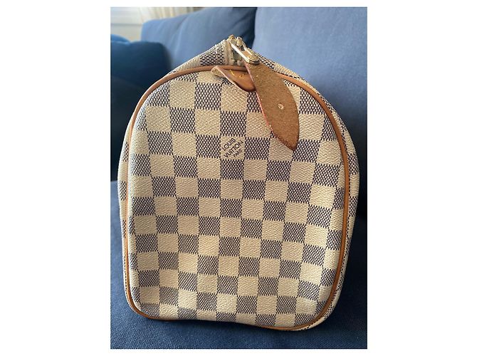 Borsa Louis Vuitton Speedy 30 Damier Azur Blu - vista 8