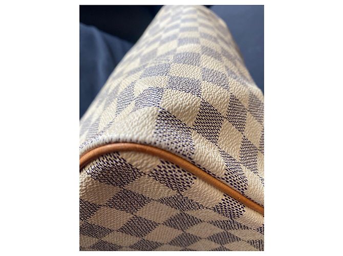 Borsa Louis Vuitton Speedy 30 Damier Azur Blu - vista 9