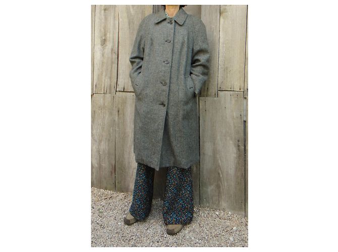 Abrigo Burberry en tamaño Harris Tweed 42 Gris - vista 2