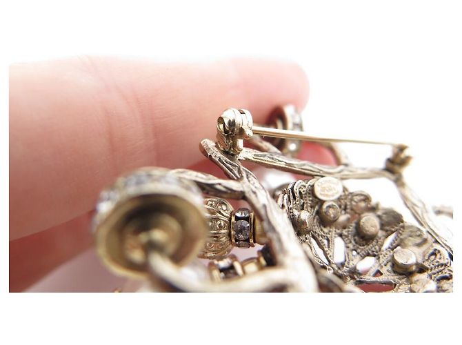 NUEVO CHANEL A BROCHE35132 CRUZ PERLA METAL ORO + CAJA BROCHE PERLAS Dorado - vista 4