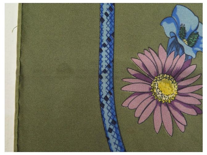 Hermès SCIARPA PIAZZA FIORI DI MONTAGNA HERMES 90 SCIARPA IN SETA KAKI Cachi - vista 5