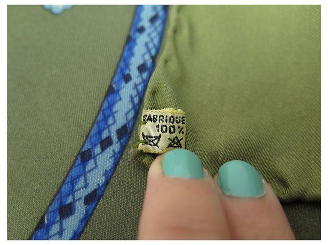 Hermès SCIARPA PIAZZA FIORI DI MONTAGNA HERMES 90 SCIARPA IN SETA KAKI Cachi - vista 9