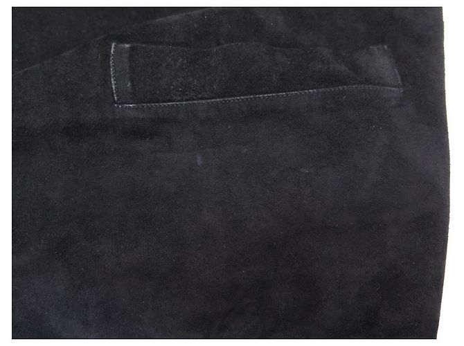 Hermès HERMES PULLOVER CARDIGAN M 48 PULLOVER AUS WILDLEDER & WOLLE KASCHMIR SEIDE MARINEBLAU - Ansicht 16