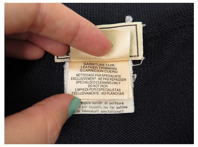 Hermès HERMES PULLOVER CARDIGAN M 48 PULLOVER AUS WILDLEDER & WOLLE KASCHMIR SEIDE MARINEBLAU - Ansicht 3