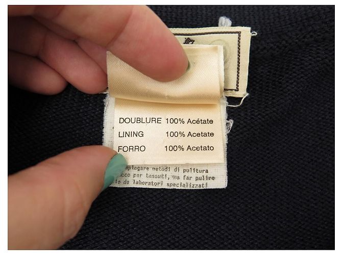 Hermès HERMES PULLOVER CARDIGAN M 48 PULLOVER AUS WILDLEDER & WOLLE KASCHMIR SEIDE MARINEBLAU - Ansicht 4