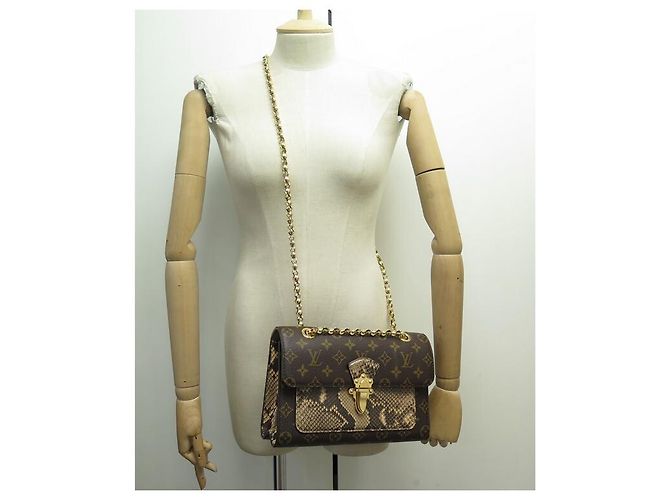 NEU LOUIS VUITTON VICTORY HANDTASCHE MONOGRAMM & PYTHON LEDER BANDOULIERE Braun - Ansicht 5