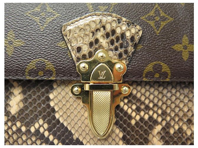 NEU LOUIS VUITTON VICTORY HANDTASCHE MONOGRAMM & PYTHON LEDER BANDOULIERE Braun - Ansicht 6
