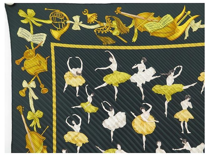 Hermès NUOVA SCIARPA PLISSE QUADRATA HERMES LES DANCERS IN SETA NERA NUOVA SCIARPA IN SETA Nero - vista 2