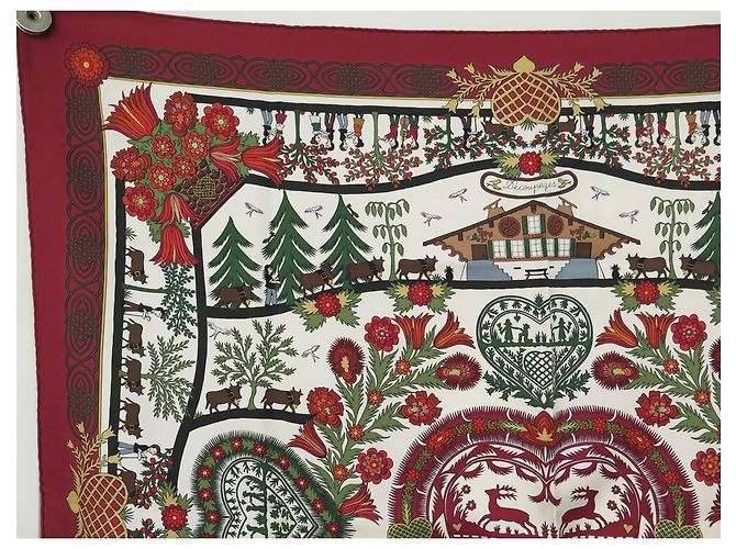 Hermès HERMES DECOUPAGES ANNA ROSAT SCIARPA QUADRATA 90 SCIARPA IN SETA BORDEAUX IN SETA Bordò - vista 2