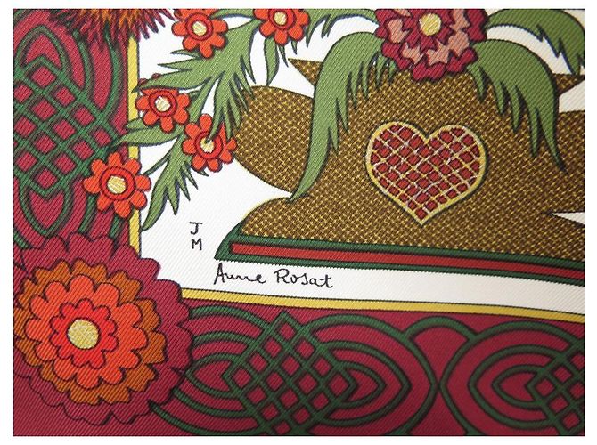 Hermès HERMES DECOUPAGES ANNA ROSAT SCIARPA QUADRATA 90 SCIARPA IN SETA BORDEAUX IN SETA Bordò - vista 5