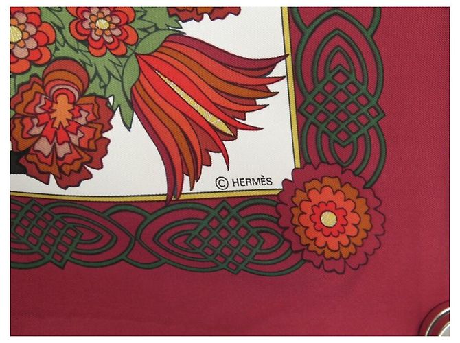 Hermès HERMES DECOUPAGES ANNA ROSAT SCIARPA QUADRATA 90 SCIARPA IN SETA BORDEAUX IN SETA Bordò - vista 6