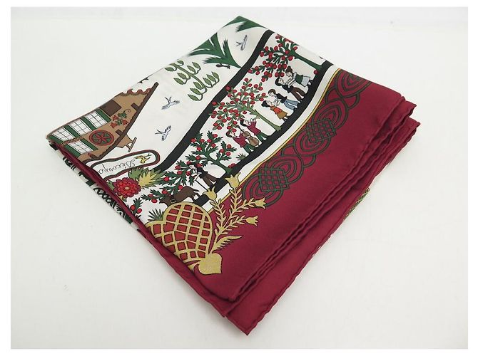 Hermès HERMES DECOUPAGES ANNA ROSAT SCIARPA QUADRATA 90 SCIARPA IN SETA BORDEAUX IN SETA Bordò - vista 8