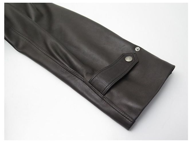 Hermès HERMES LONG M JACKET 48 BROWN LAMB LEATHER JACKET COAT - view 11