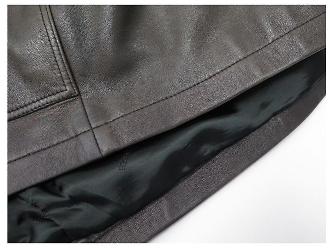 Hermès HERMES LONG M JACKET 48 BROWN LAMB LEATHER JACKET COAT - view 12