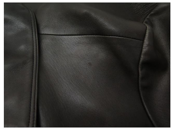 Hermès HERMES LONG M JACKET 48 BROWN LAMB LEATHER JACKET COAT - view 13