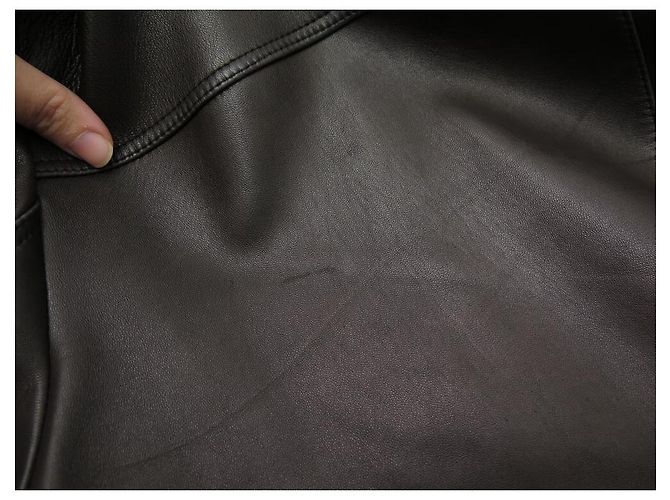 Hermès HERMES LONG M JACKET 48 BROWN LAMB LEATHER JACKET COAT - view 14