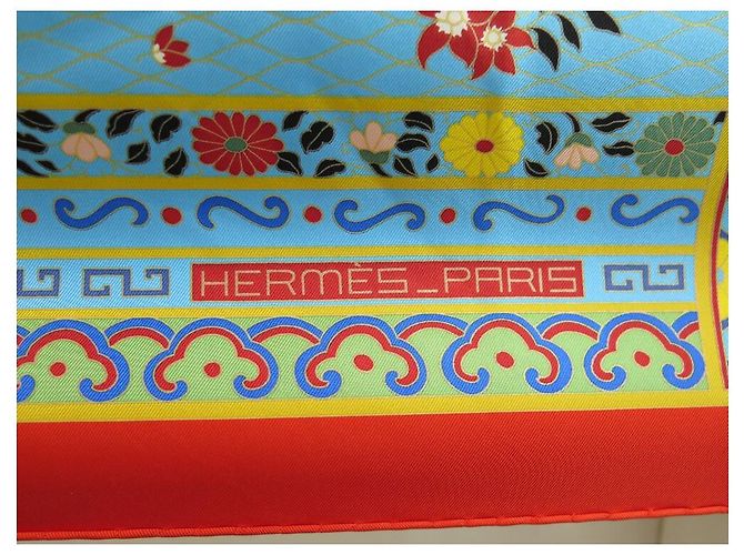 Hermès NUOVA RARA SCIARPA HERMES COLLEZIONI IMPERIALI BASCHET SQUARE 90 Sciarpa seta Rosso - vista 3