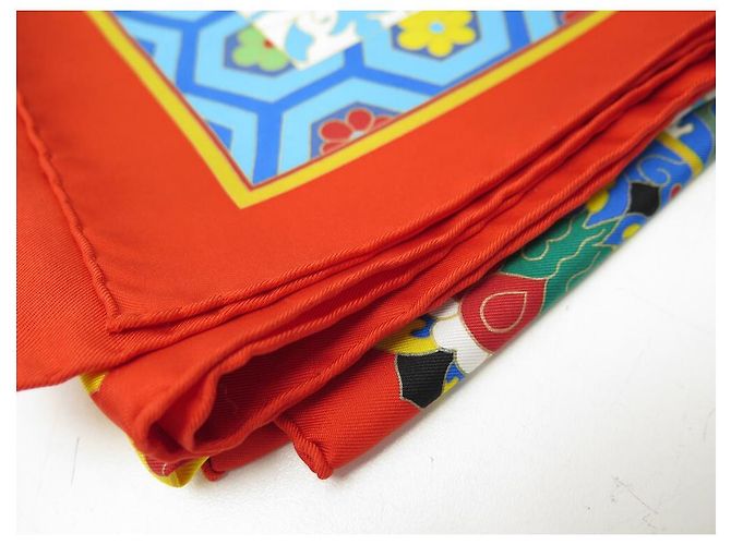 Hermès NUOVA RARA SCIARPA HERMES COLLEZIONI IMPERIALI BASCHET SQUARE 90 Sciarpa seta Rosso - vista 7