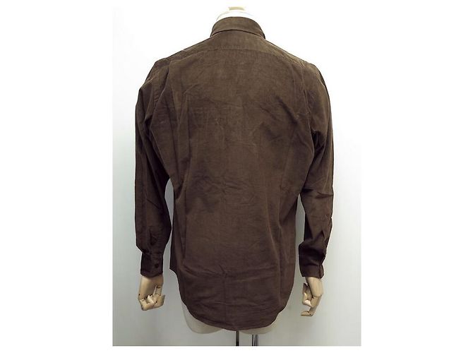 Hermès NOVA CAMISA RIBBED HERMES M 39 CAMISA DE ALGODÃO MARROM NOVA - vista 2