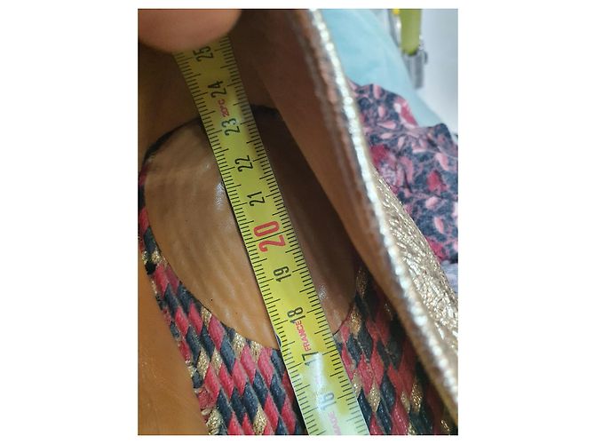 Gucci Espadrilles aus Leder Rot und Gold 37 Golden - Ansicht 3