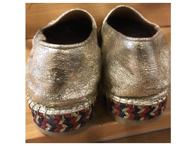 Gucci Espadrilles aus Leder Rot und Gold 37 Golden - Ansicht 6