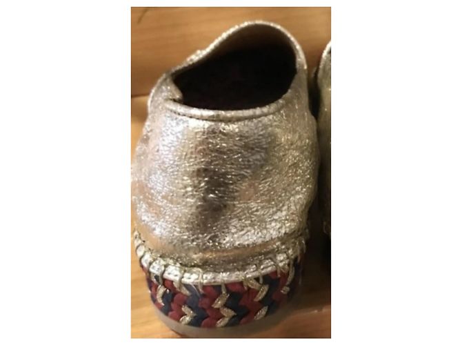 Gucci Espadrilles aus Leder Rot und Gold 37 Golden - Ansicht 7