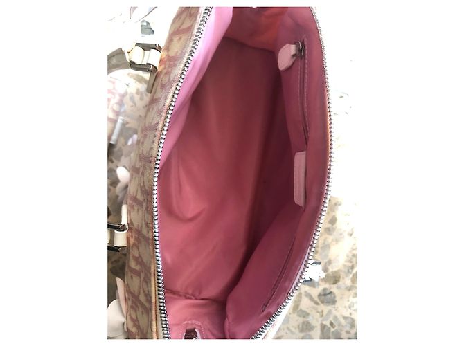 Set Christian Dior Borsa e Portafoglio Rosa in Tessuto - vista 12