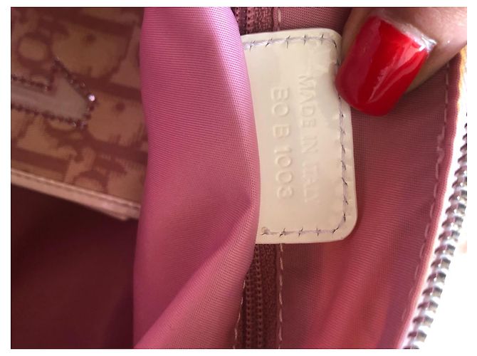 Set Christian Dior Borsa e Portafoglio Rosa in Tessuto - vista 3