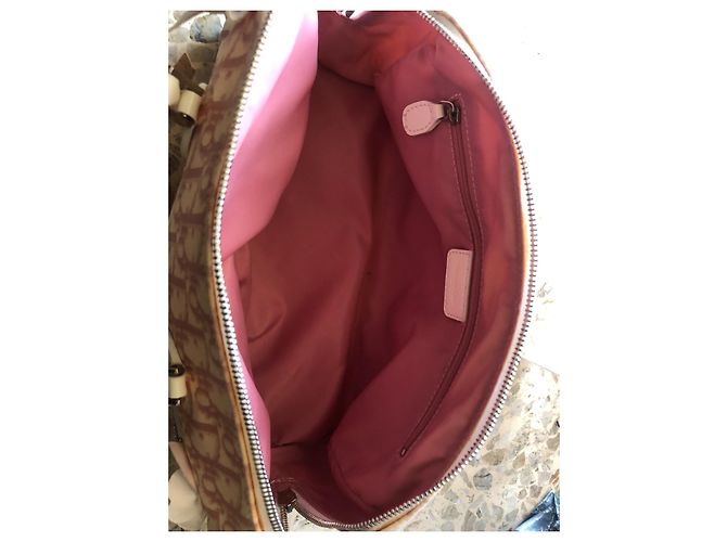 Set Christian Dior Borsa e Portafoglio Rosa in Tessuto - vista 4