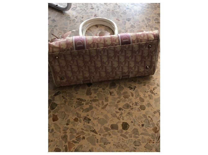 Set Christian Dior Borsa e Portafoglio Rosa in Tessuto - vista 6