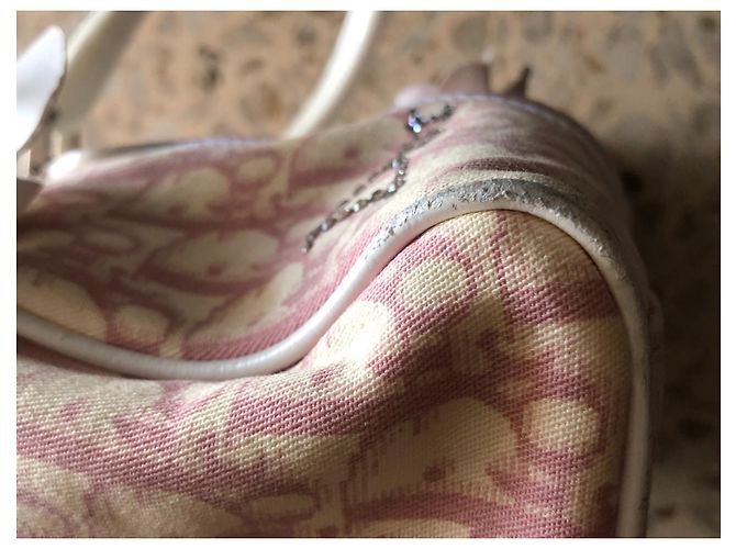 Set Christian Dior Borsa e Portafoglio Rosa in Tessuto - vista 8