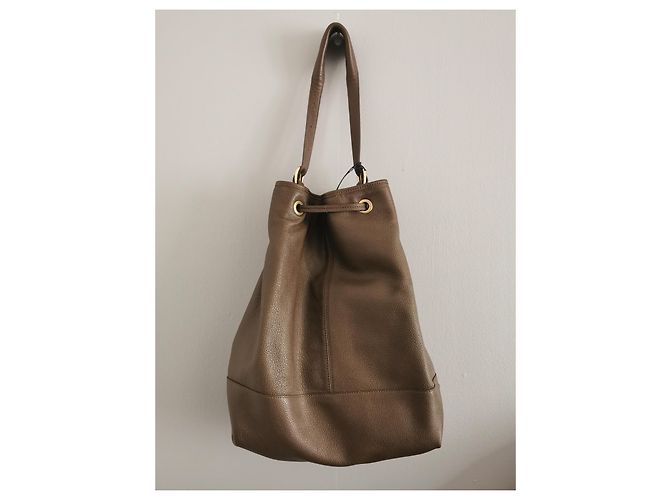 Borsa a mano Gerard Darel in pelle kaki scuro Cachi Marrone scuro - vista 10