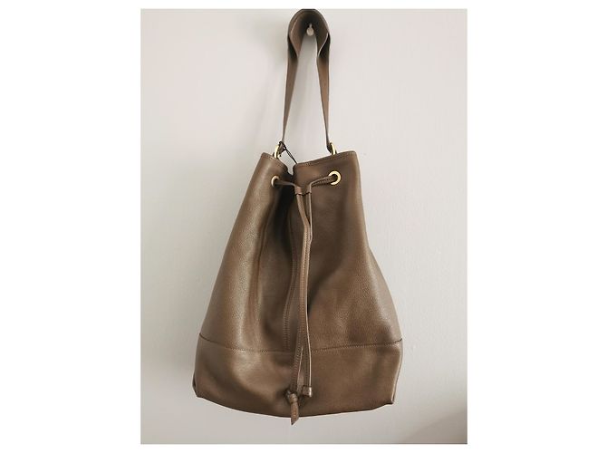 Borsa a mano Gerard Darel in pelle kaki scuro Cachi Marrone scuro - vista 2