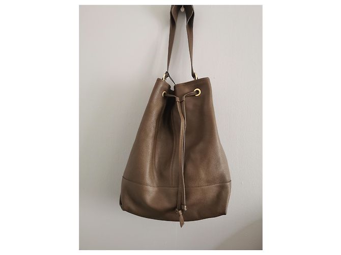 Borsa a mano Gerard Darel in pelle kaki scuro Cachi Marrone scuro - vista 3