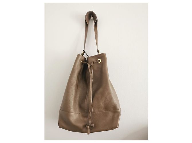 Borsa a mano Gerard Darel in pelle kaki scuro Cachi Marrone scuro - vista 6