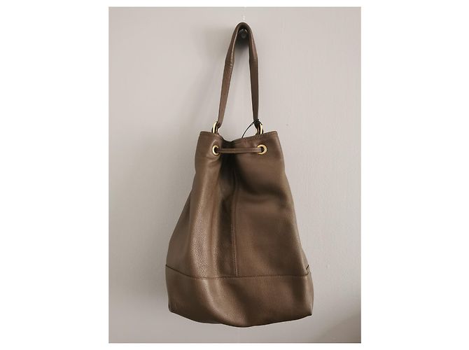 Borsa a mano Gerard Darel in pelle kaki scuro Cachi Marrone scuro - vista 9