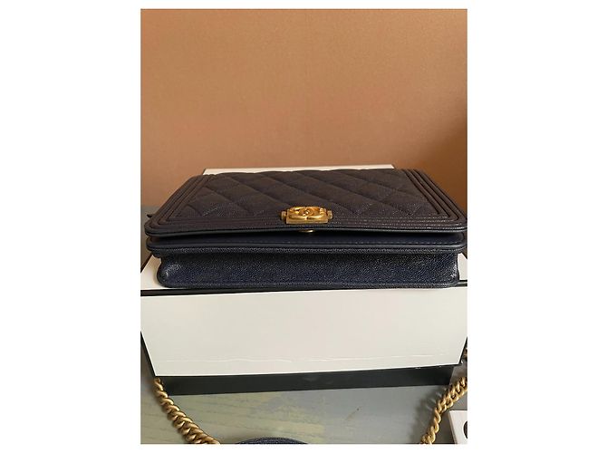 Chanel Wallet on Chain in pelle blu navy - vista 6