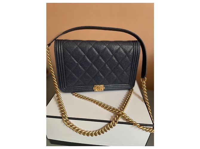 Chanel Wallet on Chain in pelle blu navy - vista 9