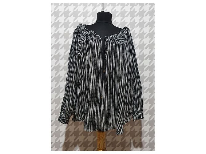 Camicetta Zimmermann in cotone bianco e nero oversize - vista 2