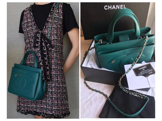 Chanel crossbody 2019 Borsa con logo CC Verde - vista 2