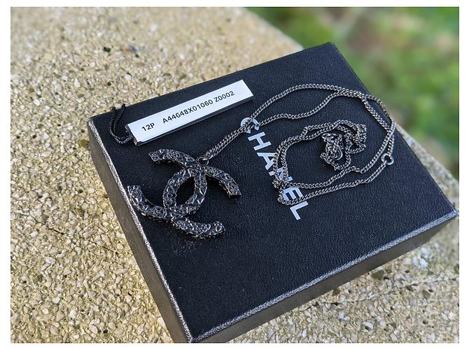 Chanel CC B12P Collana camelia rutenio Nero - vista 13