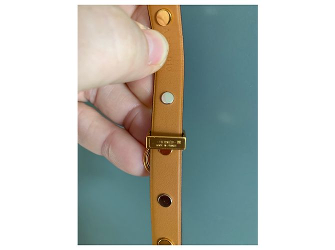 Pulseira Hermès Mini Dog em couro rosa - vista 5