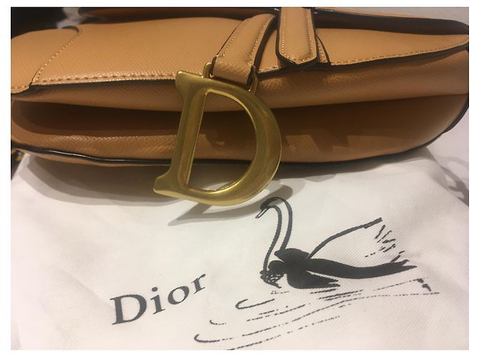 Borsa Dior Saddle in Pelle Cognac - vista 7