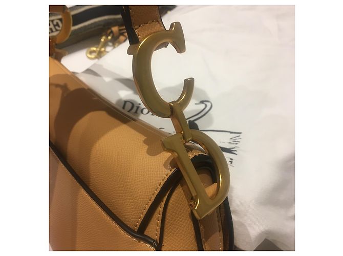 Borsa Dior Saddle in Pelle Cognac - vista 8
