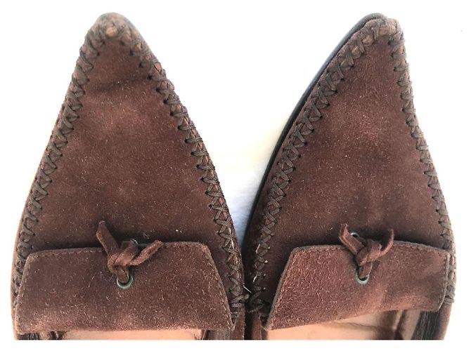 Zapatos Tod's de gamuza marrón con punta Castaño - vista 3