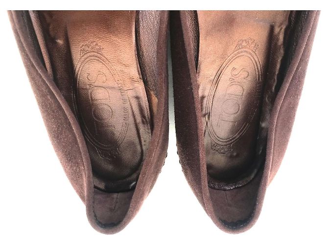 Zapatos Tod's de gamuza marrón con punta Castaño - vista 4