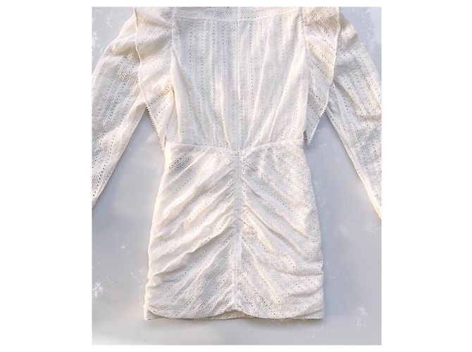 Vestido Isabel Marant Blanco de Algodón con Bordado Inglés - vista 2