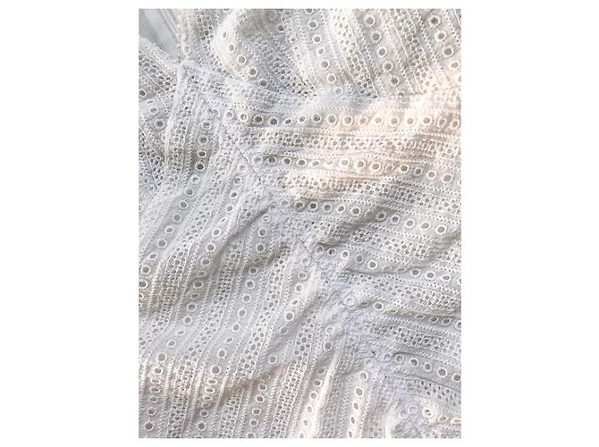 Vestido Isabel Marant Blanco de Algodón con Bordado Inglés - vista 4