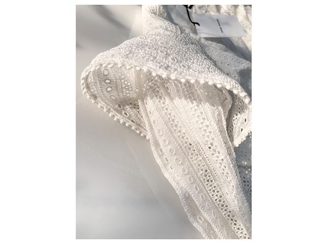 Vestido Isabel Marant Blanco de Algodón con Bordado Inglés - vista 5